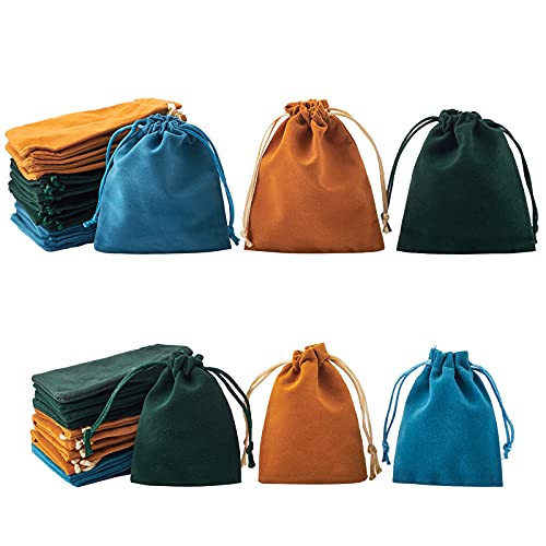 PH PandaHall 36 pz 3 Colori Borsa In Velluto con Coulisse, 2 Taglie...