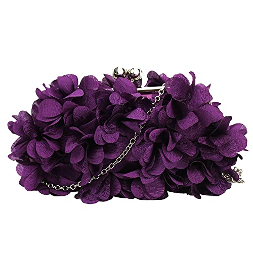 MEGAUK - Borsa da donna elegante con motivo floreale, in seta, con...