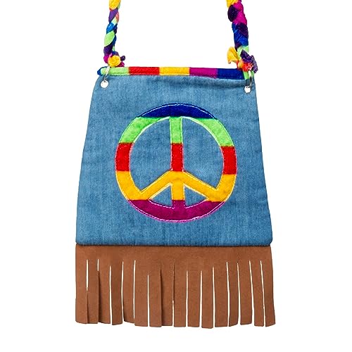 Boland 44519 - Borsa Peace, borsa a tracolla, hippie, flower power,...