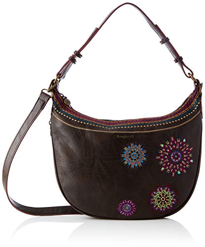 Desigual Borsa a Tracolla in Poliuretano, Shoulder Bag Donna, Marrone,...