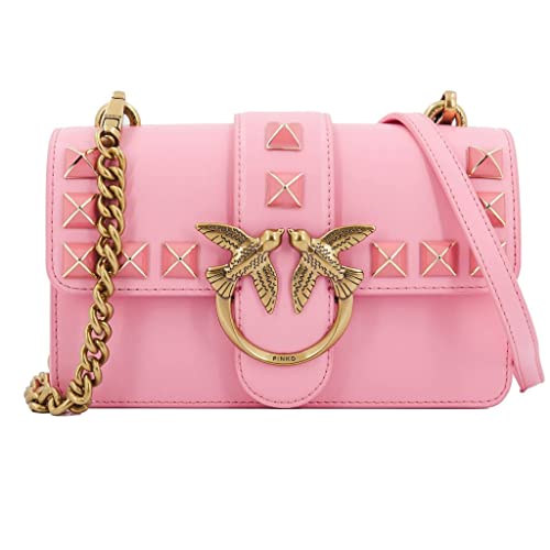 Pinko Love One Mini CL Vitello Seta, Borsa Donna, P31Q_Rosa...
