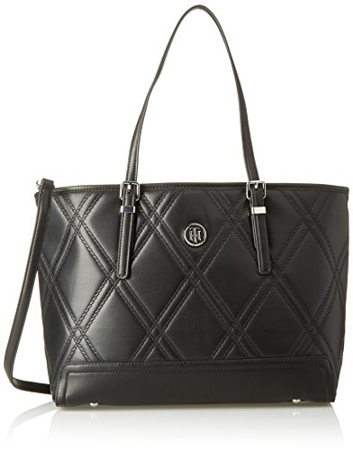 Tommy Hilfiger Honey Med Tote Quilted, Borsa a Tracolla Donna, Nero...