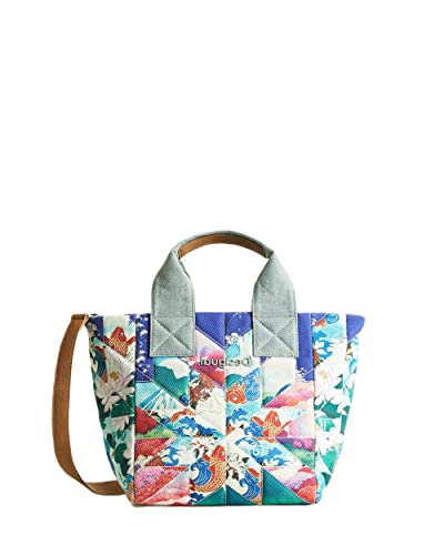 Desigual BOLS_Wild Easter VALDIVIA, Borsa shoppering Donna, Blu,...