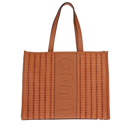 Borsa Liu Jo lucente L shopper intrecciata NA2065 E0513 caramello