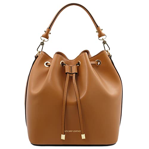 Tuscany Leather Vittoria Borsa secchiello in pelle Cognac