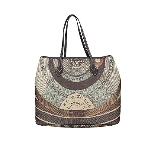 Gattinoni Shopping Bag grande Planetarium Diana dettagli Marrone - da...