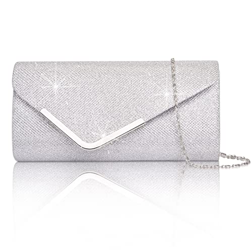 Larcenciel Pochette Donna, Lucide Paillettes Borsa a Busta da Sera con...