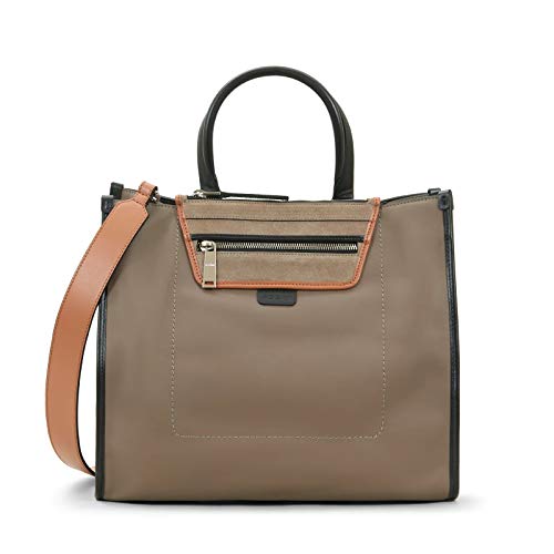 Borsa shopping Hogan in pelle marrone, nera e cuoio - KBW01HA0300...
