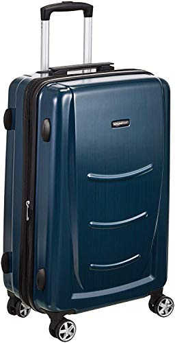 Amazon Basics - Trolley rigido con rotelle girevoli, 68 cm, Blu Marino