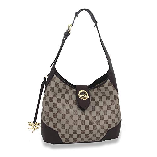 piero guidi borsa donna a tracolla PG Monogramma Anita bag marrone -...