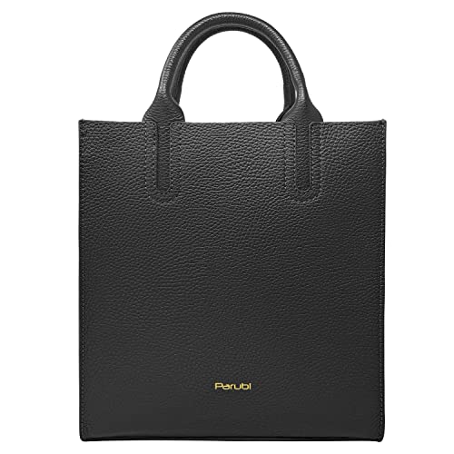 Parubi Borsa a Mano Tote Bag in Vera Pelle Morbida, Borsa con Manici e...