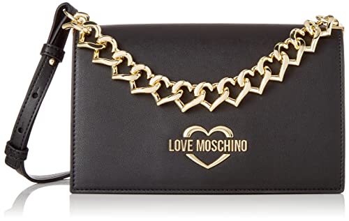 Love Moschino Borsa Pu Nero, BORSA A SPALLA Donna, Nero, 14x23x10