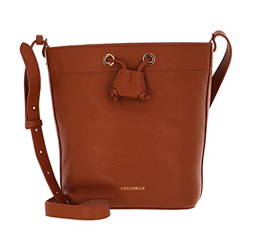 Coccinelle Lea Shoulder Bag Grained Leather Caramel