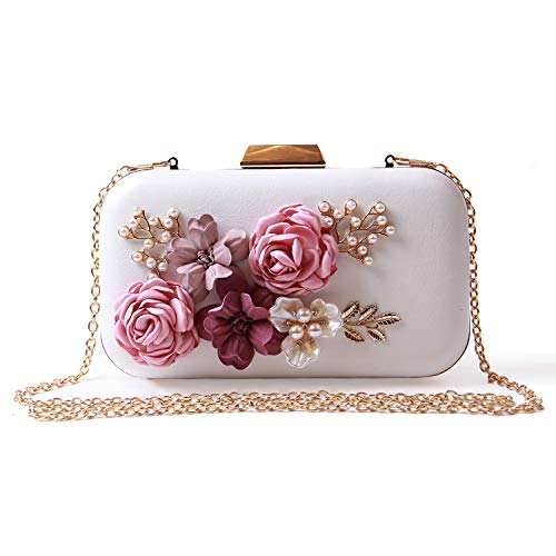 EVEOUT Borsa da Sposa con Perline Fiore Perline per Spose, Pochette da...