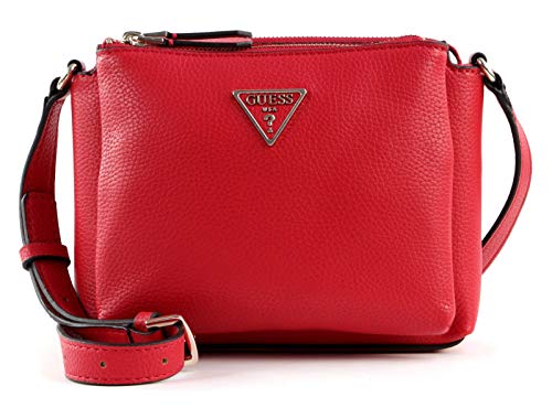 Guess Becca, Borsa a tracolla con doppia zip, Rosso