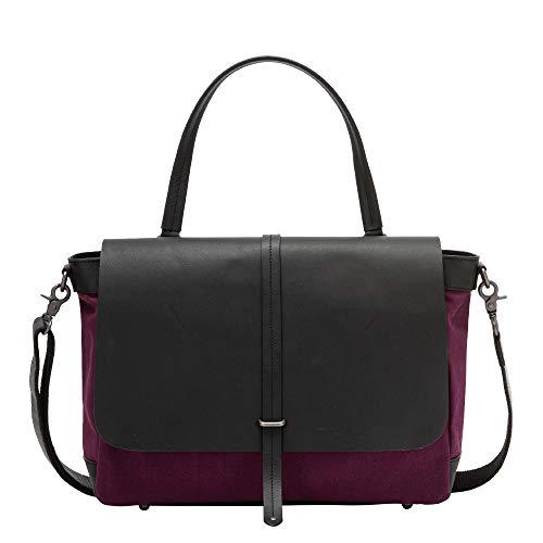 DuDu Borsa Donna Grande a Spalla in Pelle e Tessuto Canvas Bicolore da...