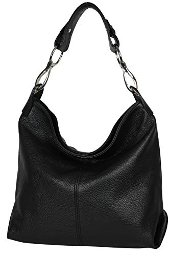 AmbraModa GL033 - Borsa a spalla da donna in vera pelle italiana,...