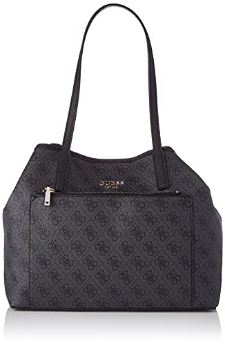 Guess Vikki, Vikky ROO Tote Donna, Coal Logo, Taglia Unica