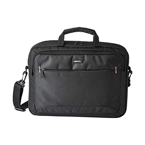Amazon Basics - Borsa compatta per computer portatile con tasche per accessori (15,6 pollici, 40 cm), nera, confezione da 1