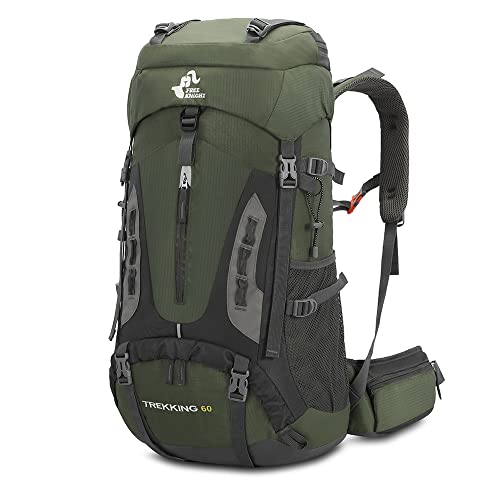 Bseash 60L impermeabile zaino da trekking leggero con copertura...