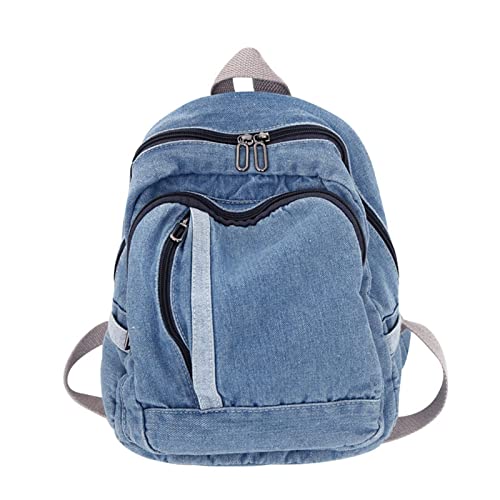 SOLIDEE Zaino Jeans Blu, Zaino Denim Tempo Libero, Zaino Scuola...
