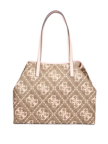 Guess Vikky Large Tote, Borsa Donna, Latte Logo/Pale Rose, Unica