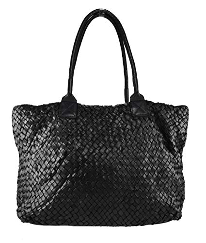 Superflybags Borsa A Spalla In Vera Pelle Intrecciata Vintage Entrambi...