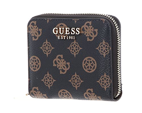 GUESS Laurel SLG Small Zip Around, Borsa Donna, Mocha Logo, Unica