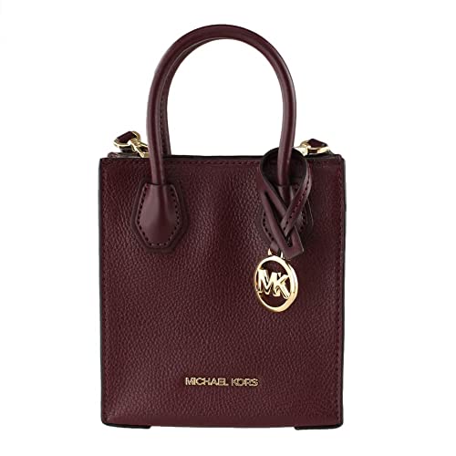 Michael Kors Mercer Extra-Small Pebbled Leather Crossbody Bag (Merlot)