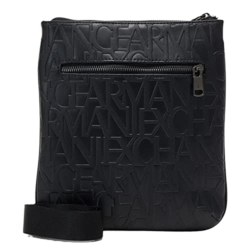ARMANI EXCHANGE Allover Logo Crossbody, Borsa a Tracolla Piatta Uomo,...