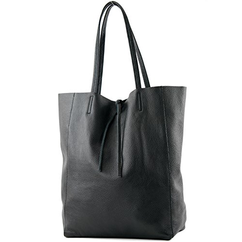 modamoda de - T163 - Ital. Shopper Large con tasca interna in pelle,...