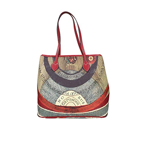 Gattinoni Shopping Bag Medium Planetarium Classic Finiture in Pelle...