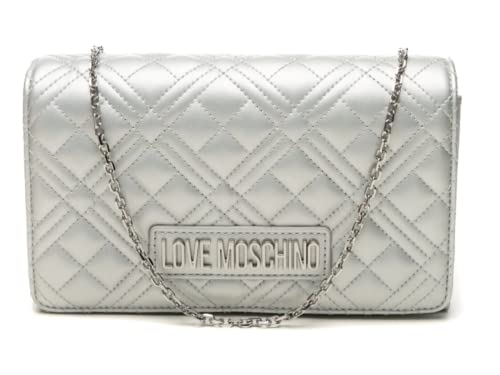 Love Moschino JC4079PP0GLA0, Borsa a Spalla, Donna, Argento, Taglia...