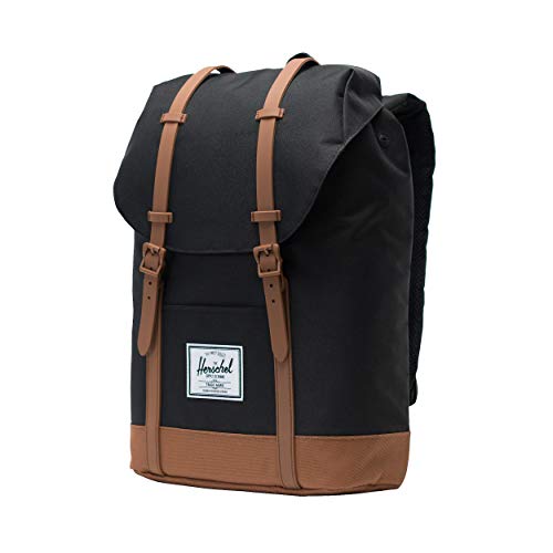 Herschel Retreat, Zaino Uomo, Black/Saddle Brown, Taglia unica