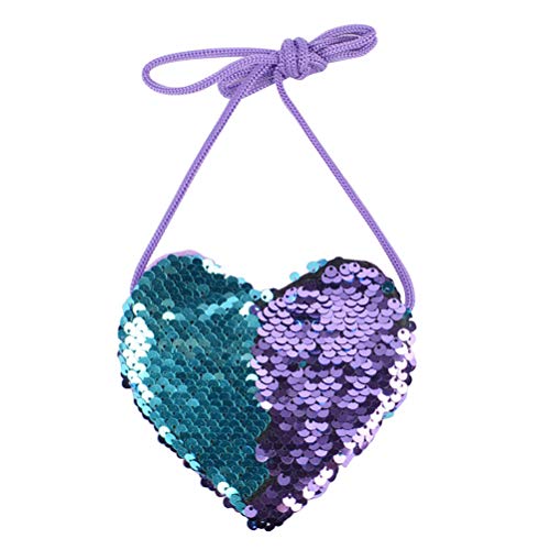 Fenical Borsa a tracolla con paillettes a forma di cuore Borsa carina...