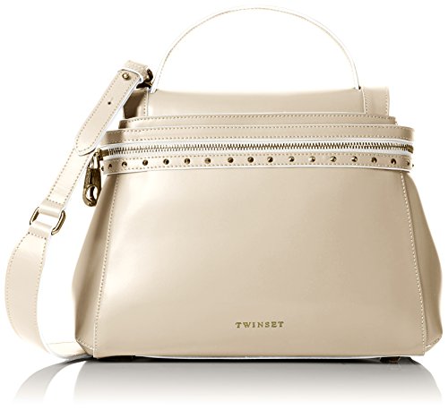 Twin Set As7pw2, Borsa a Tracolla Donna, Bianco Sporco (Almond),...