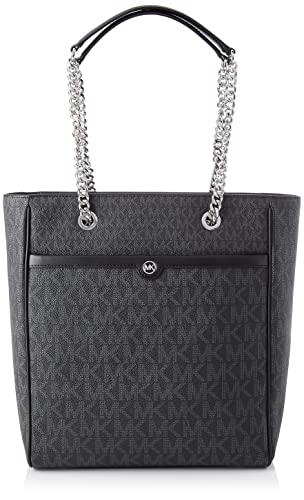 Michael Kors LG NS Chain Tote, Borsa Donna, Nero, Taglia Unica