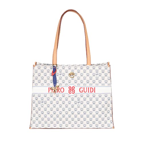piero guidi BORSA DONNA BAG SHOPPING STEPHANIE MONOGRAMMA BIANCO...