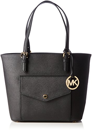 Michael Kors Jet Set, Borsa da Donna Hobos e Tracolla, Nero Nero 001