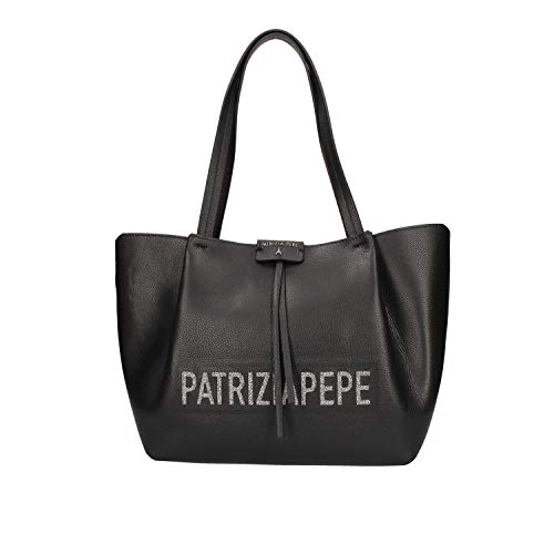 PATRIZIA PEPE Borsa Shopping Pelle Nero 2V8895 A5X4 K242