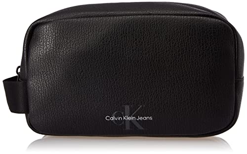 Calvin Klein Jeans Borsa da Bagno Mono Texture, Uomo, Black, One Size