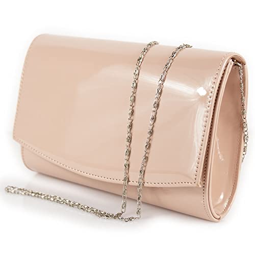 Pochette vernice color carne rosa beige lucida elegante cerimonia da...