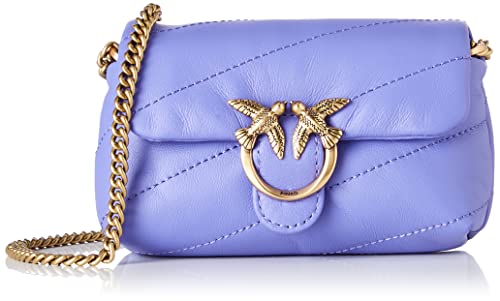 Pinko Love Micro Puff C Sheep Nappa, Borsa Donna, W25Q_Blu di...