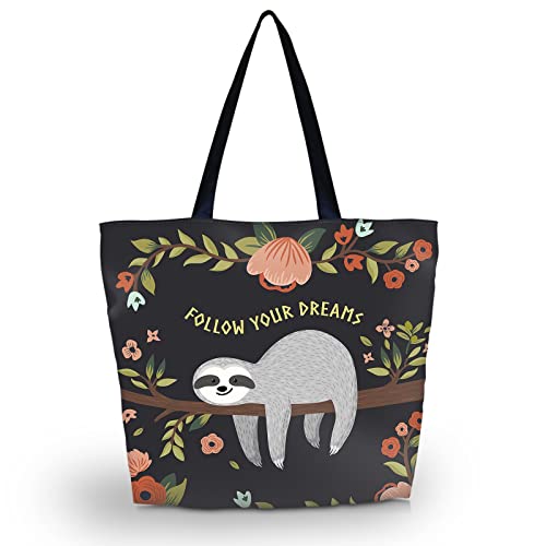 AOKSUNOVA Borsa per la spesa pieghevole in tessuto stampato con motivo...