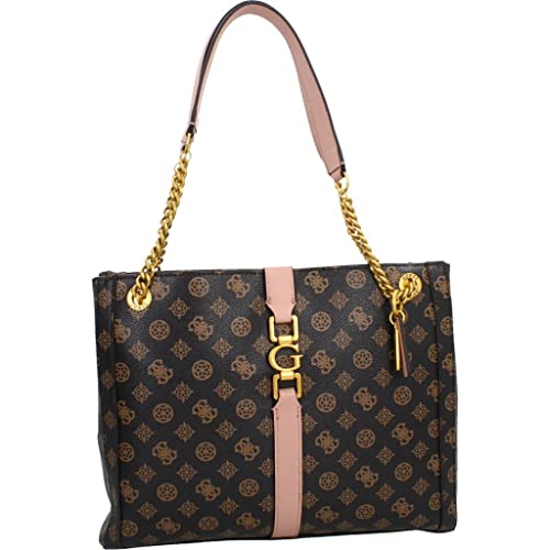 Guess Borsa donna spalla briana girlfriend tote mocha multilogo...