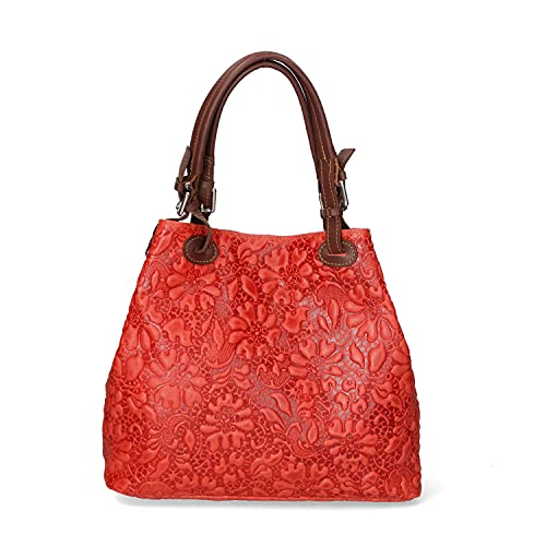 Chicca Borse Borsa tote donna borsa a mano in pelle camoscio stampa...