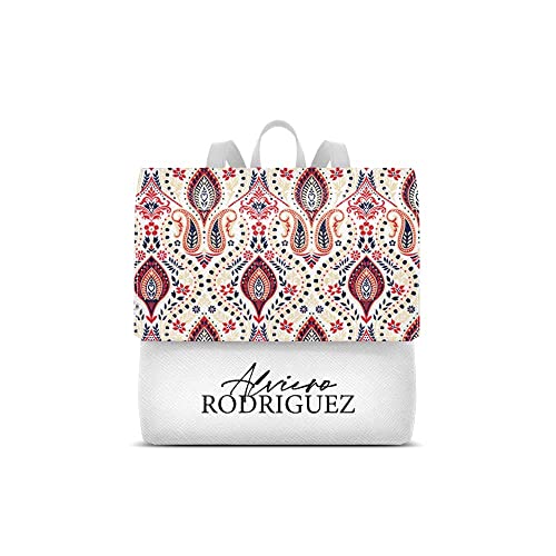 Alviero Rodriguez Zainetto Lux Bianco Indiana Pattern Zaino donna moda...