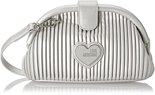 Love Moschino JC4045PP1GLA1, Borsa a Spalla, Donna, Argento, Taglia...