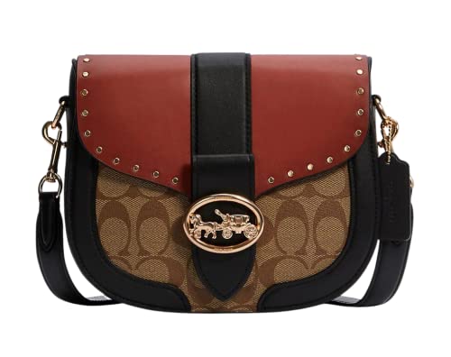 Coach Borsa da sella Georgie da donna, Im/Cachi/Terracotta Multi