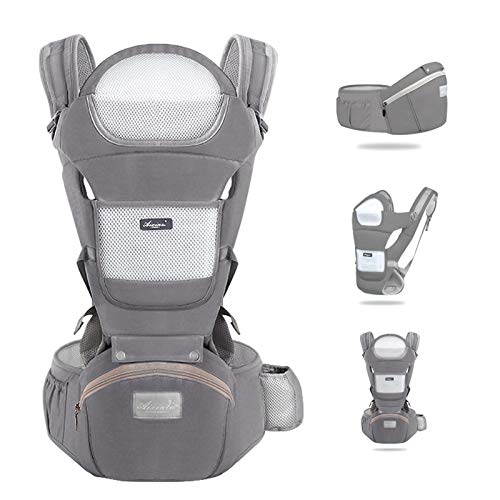 Marsupio Neonati Ergonomico, Porta Bambino con Sedile Multiposizione,...